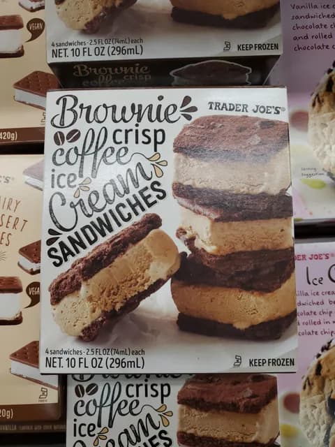 Is it Lactose Free? Trader Joe's Brownie Crisp Coffee Ice Cream Sandwiches