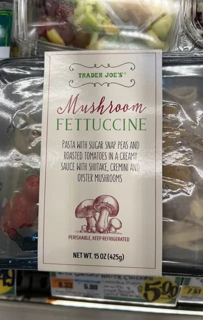 Is it Hazelnut Free? Trader Joe's Mushroom Fettuccine