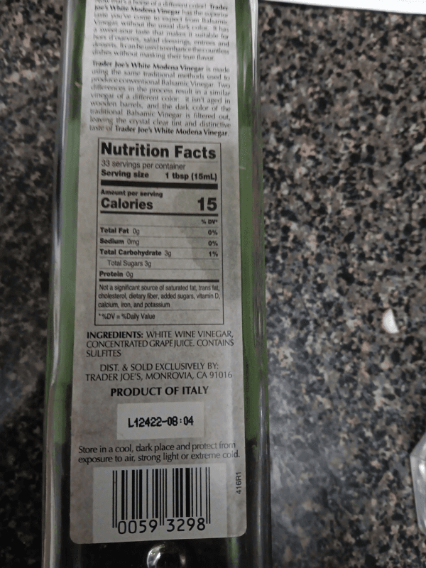 Trader Giotto'S White Modena Vinegar