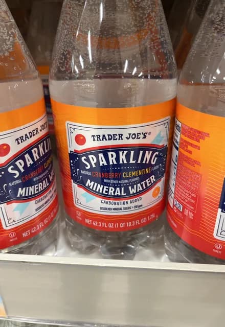 Trader Joe'S Sparkling Mineral Water Natural Cranberry Clementine Flavor