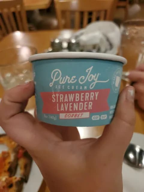 Pure Joy Ice Cream Strawberry Lavender Sorbet