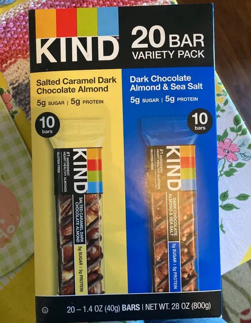 Kind Variety Pack Salted Caramel Dark Chocolate Almond, Dark Chocolate Almond & Sea Salt Bar