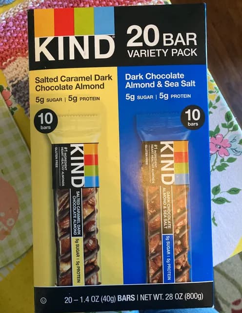 Is it Gluten Free? Kind Variety Pack Salted Caramel Dark Chocolate Almond, Dark Chocolate Almond & Sea Salt Bar