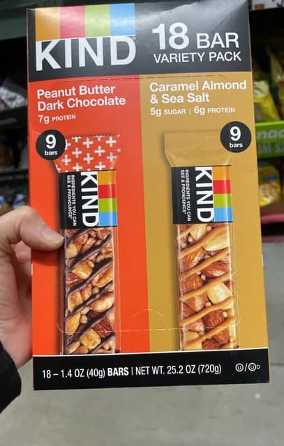 Kind Variety Pack: Peanut Butter Dark Chocolate And Caramel Almond & Sea Salt Bar