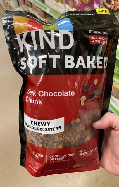 Kind Soft Baked Dark Chocolate Chunk Chewy Granola Clusters