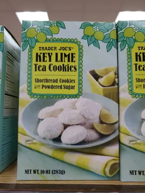Trader Joe's Key Lime Shortbread Tea Cookies With Powdered Sugar