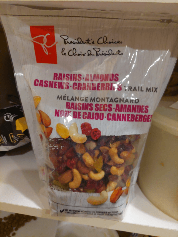 President'S Choice Raisins Almonds Cashews Cranberries Trail Mix