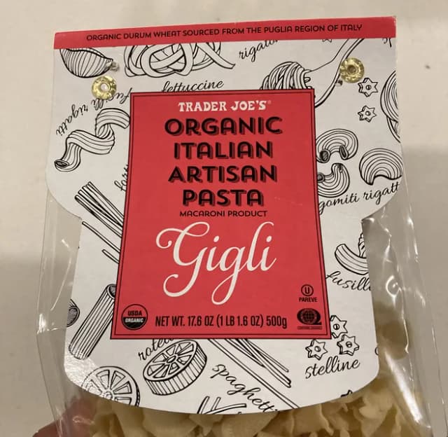 Is it Yeast Free? Trader Joe's Organic Italian Artisan Pasta Gigli