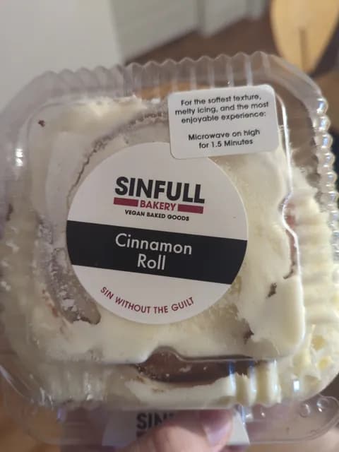 Sinfull Bakery Vegan Baked Goods Cinnamon Roll