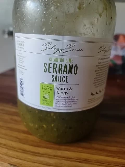 Silagy Sauce Warm & Tangy Cilantro Lime Serrano Sauce