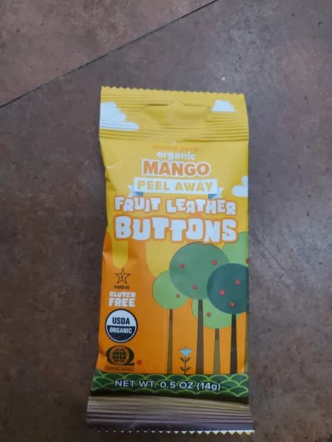 Trader Joe'S Organic Mango Peel Away Fruit Leather Buttons