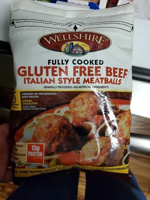 Wellshire Fully Cooked Gluten Free Beef Italian Style Meatballs