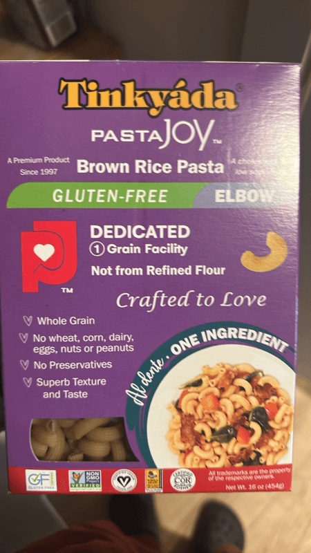 Tinkyada Pasta Joy Ready Brown Rice Pasta Elbow Bag