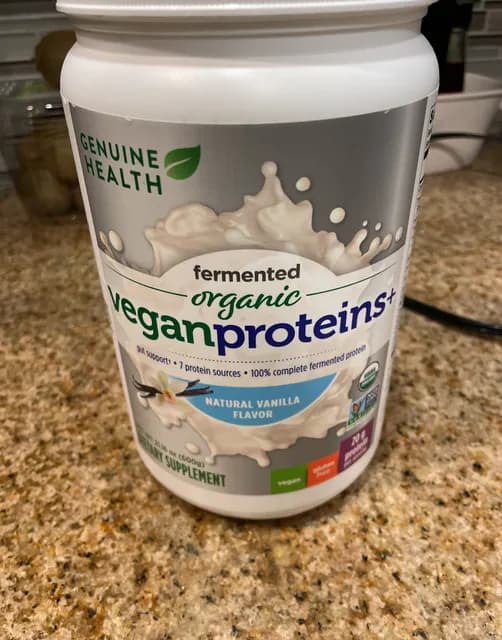 Genuine Health Fermented Organic Vegan Proteins Natural Vanilla Flavor