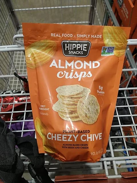 Hippie Snacks Almond Crisps Plant-Based Cheezy Chive
