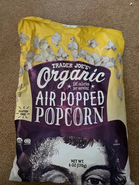 Is it Milk Free? Trader Joe's Organic Air Popped Popcorn