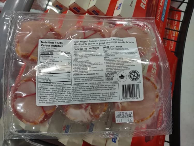 Concord Premium Meats Bacon Wrapped Seasoned Chicken Breast Medallions