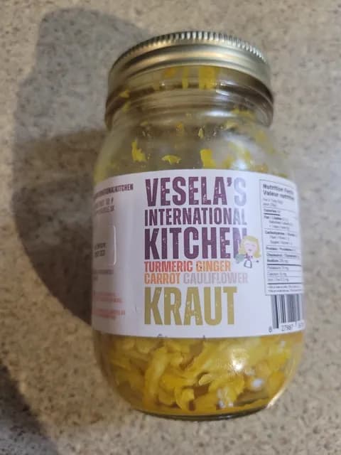 Vesela'S International Kitchen Turmeric Ginger Carrot Cauliflower Kraut