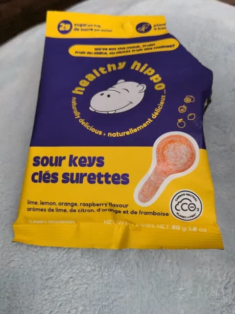 Healthy Hippo Sour Keys Candy