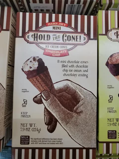 Trader Joe'S Hold The Cone! Mini Ice Cream Cones Chocolate Chip