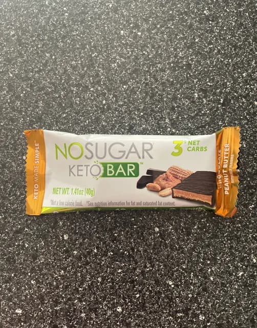 No Sugar Keto Bar Chocolate Peanut Butter