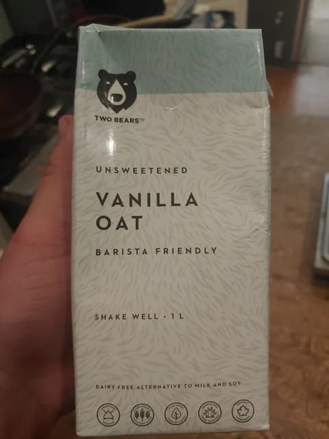 Two Bears Unsweetened Vanilla Oat