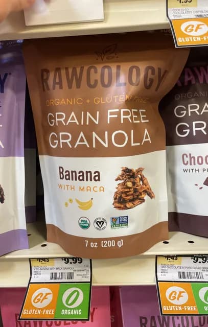 Rawcology Organic + Gluten Free Grain Free Granola Banana With Maca