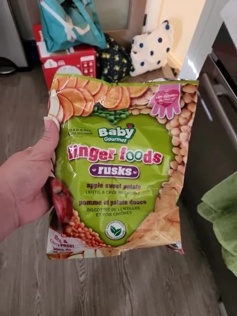 Baby Gourmet Finger Foods Organic Apple Sweet Potato Lentil & Chick Pea Rusks