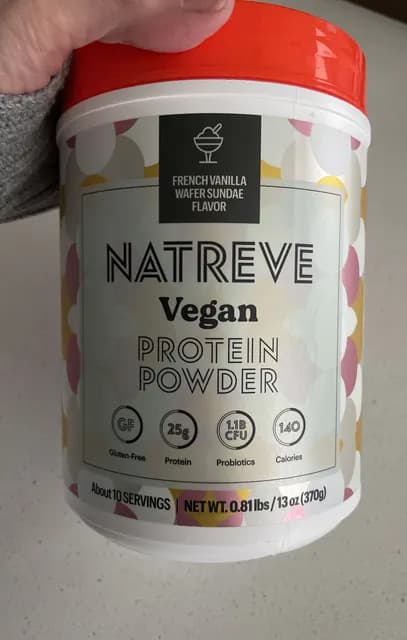 Natreve Vegan Protein Powder French Vanilla Wafer Sundae Flavor