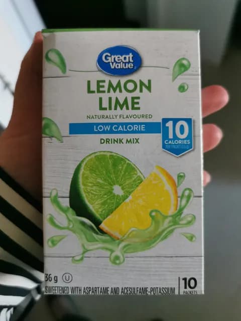 Great Value Lemon Lime Low Calorie Drink Mix