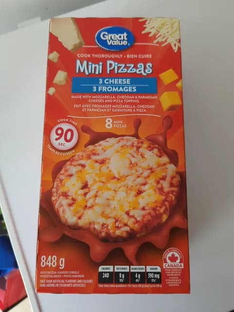 Great Value Mini Pizzas 3 Cheese