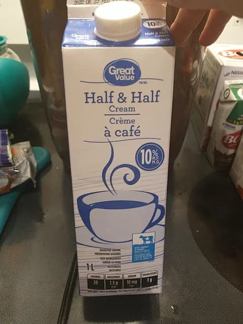 Great Value Half & Half Cream