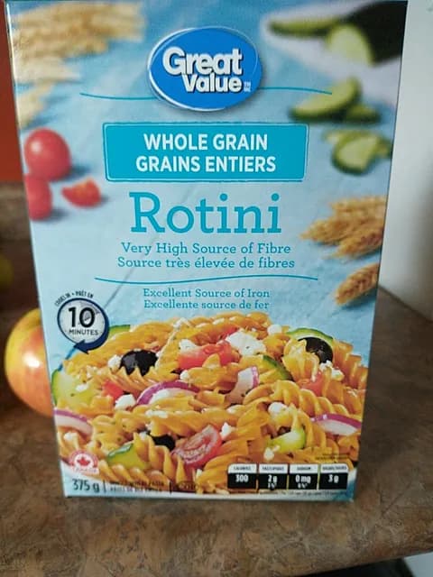 Great Value Whole Grains Entiers Rotini