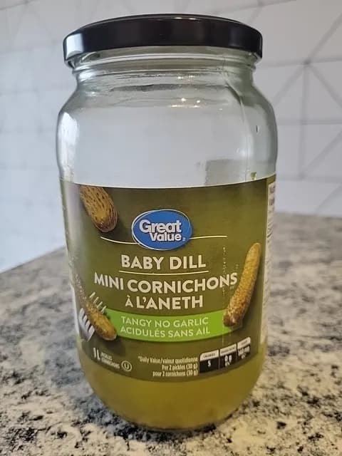 Great Value Baby Dill Tangy No Garlic Mini Cornichons