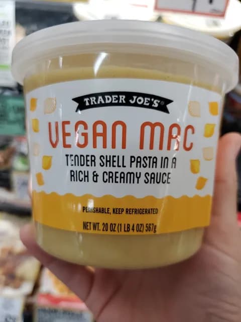 Is it Milk Free? Trader Joe's Vegan Mac Tender Shell Pasta In A Rich & Creamy Sauce