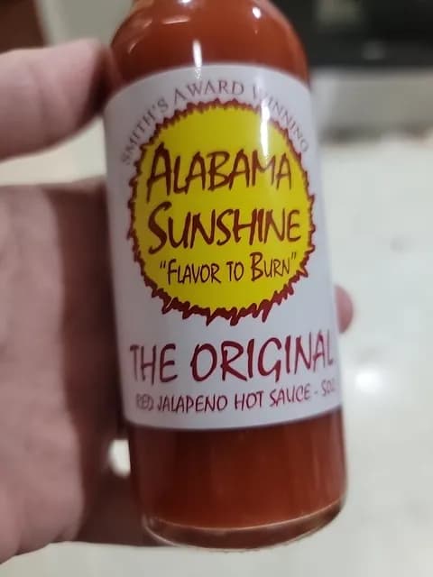 Alabama Sunshine Flavor To Burn The Original Red Jalapeno Hot Sauce