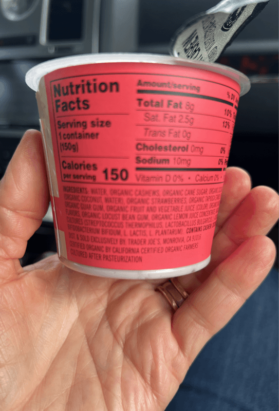 Trader Joe'S Organic Creamy Cashew Cultured Yogurt Alternative, Strawberry Flavor