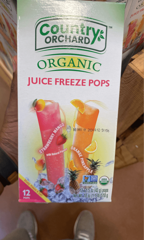 Country Orchard Organic Juice Freeze Pops Orange Pineapple And Strawberry Mango
