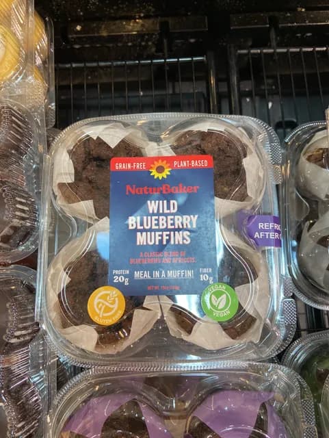 Naturbaker Grain-Free Plant-Based Wild Blueberry Muffins