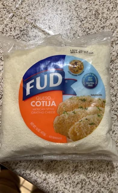 Fud Queso Cotija Mexican Style Grating Cheese