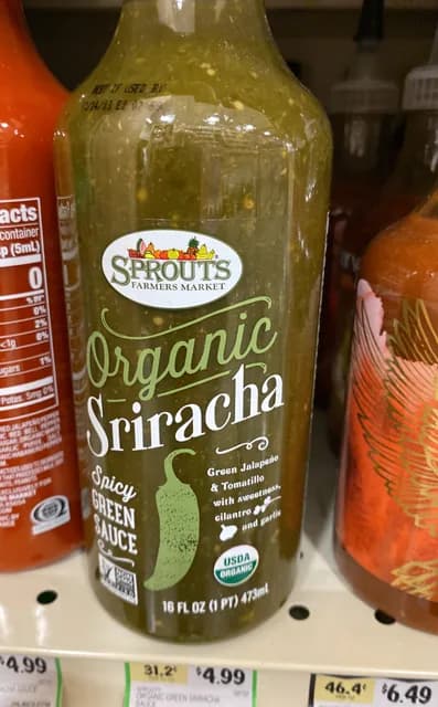 Sprouts Farmers Markey Organic Sriracha Spicy Green Sauce