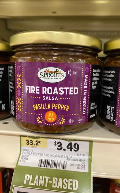 Sprouts Farmers Market Fire Roasted Pasilla Pepper Salsa