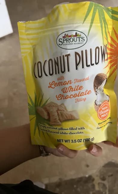 Sprouts Farmers Market Coconut Pillows With Lemon Flavored White Chocolate Filling