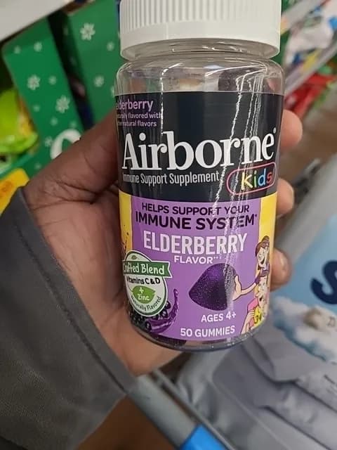 Airborne Kids Elderberry Flavor Immune Support Supplement Gummies