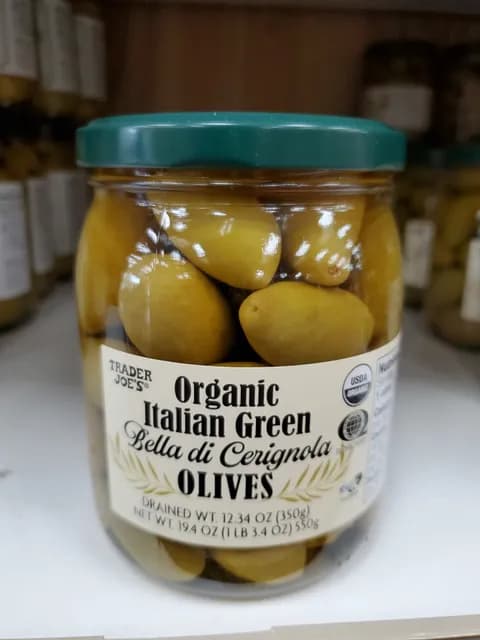 Trader Joe'S Organic Italian Green Bella Di Cerignola Olives