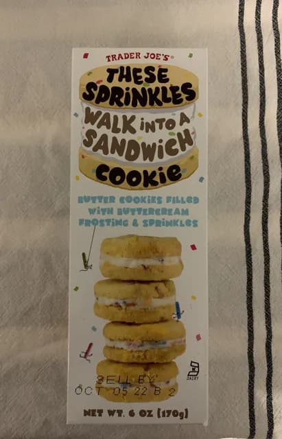 Is it Macadamia Free? Trader Joe's These Sprinkles Walk Into A Sandwich Cookie