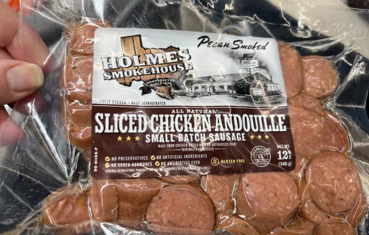 Holmes Smokehouse Sliced Chicken Andouille Small Batch Sausage