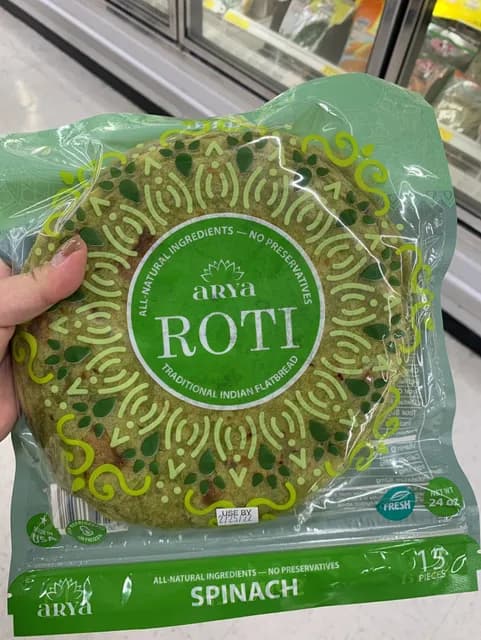 Arya Roti Traditional Indian Flatbread Spinach