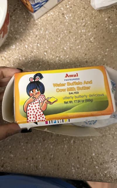 Amul Pasteurized Water Buffalo And Cow Milk Butter