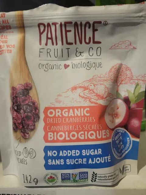 Patience Fruit & Co Organic Dried Cranberries